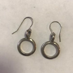 Silver colored circle earrings